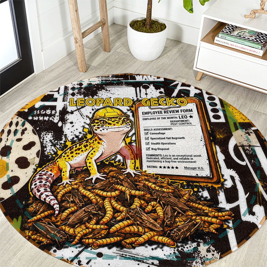 Leopard Gecko Round Carpet Tiny Dinosaur Department Funny Pest Control Graffiti