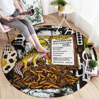Leopard Gecko Round Carpet Tiny Dinosaur Department Funny Pest Control Graffiti