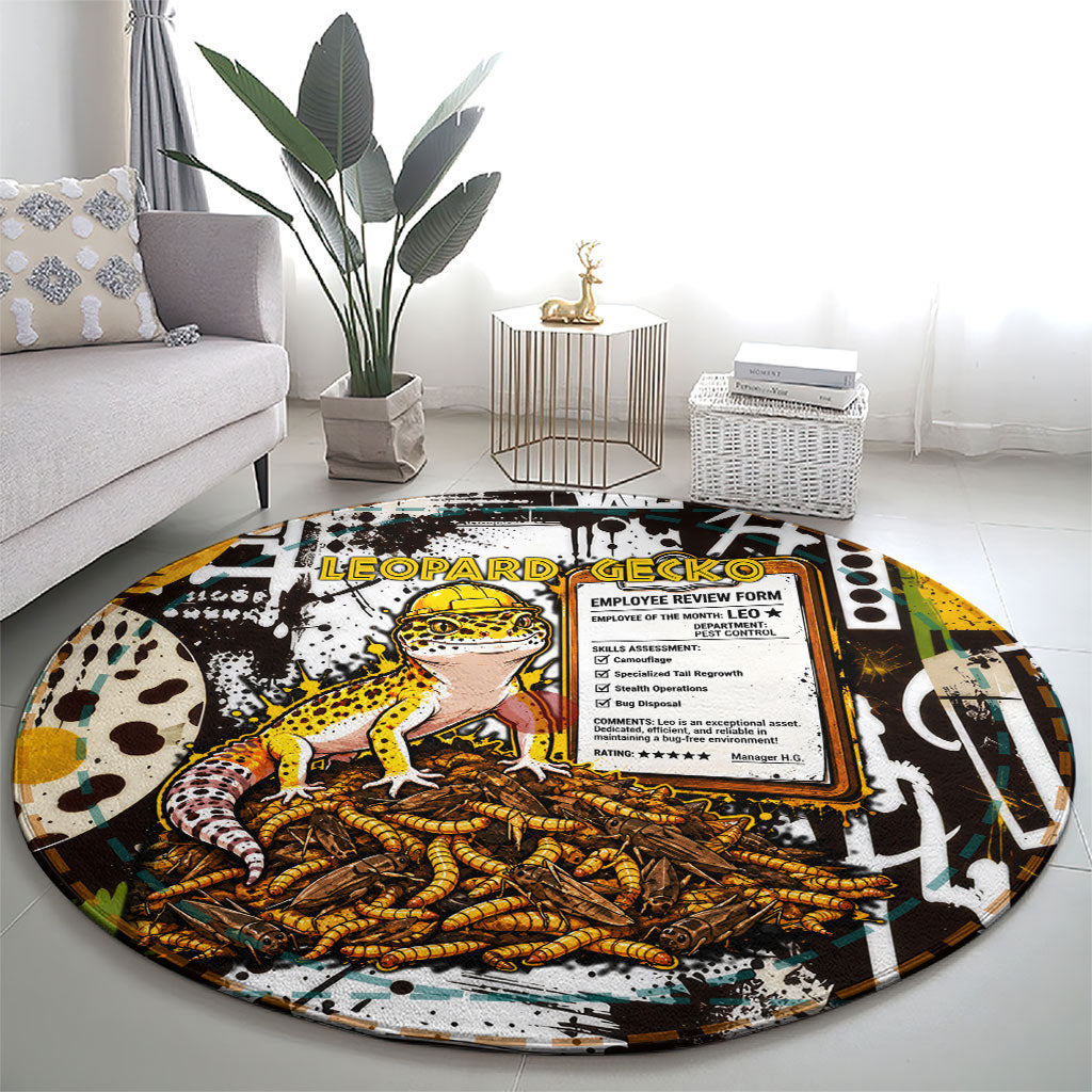 Leopard Gecko Round Carpet Tiny Dinosaur Department Funny Pest Control Graffiti