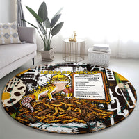 Leopard Gecko Round Carpet Tiny Dinosaur Department Funny Pest Control Graffiti