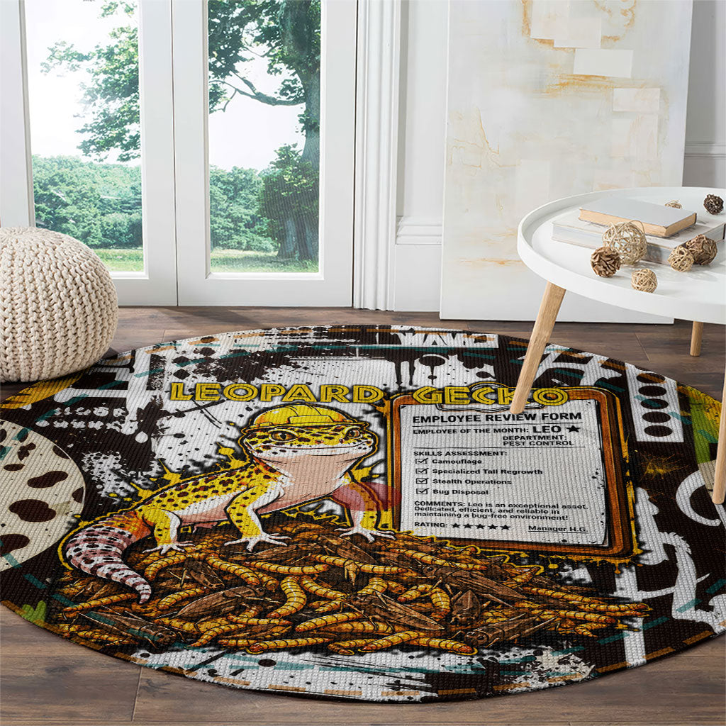 Leopard Gecko Round Carpet Tiny Dinosaur Department Funny Pest Control Graffiti