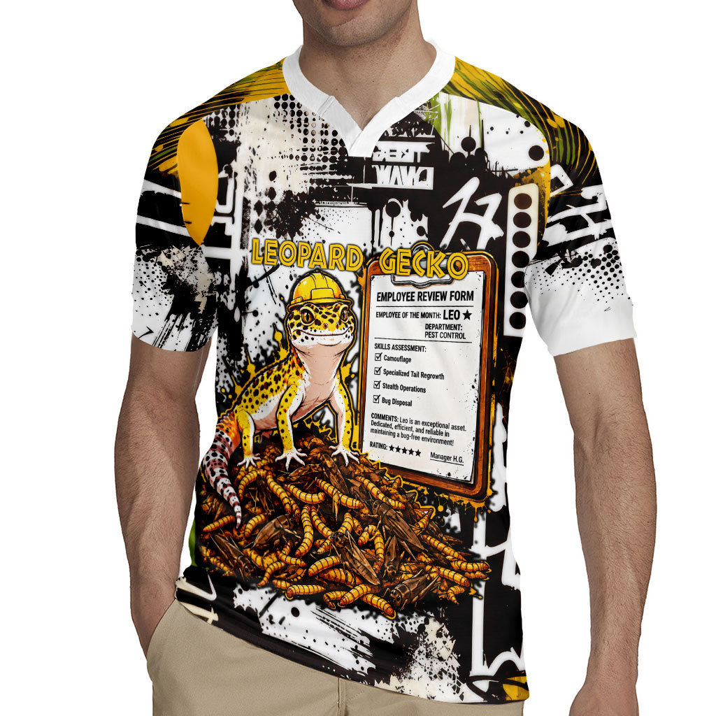 Leopard Gecko Rugby Jersey Tiny Dinosaur Department Funny Pest Control Graffiti