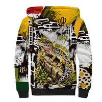 Leopard Gecko Sherpa Hoodie Tiny Dinosaur Department Funny Pest Control Graffiti