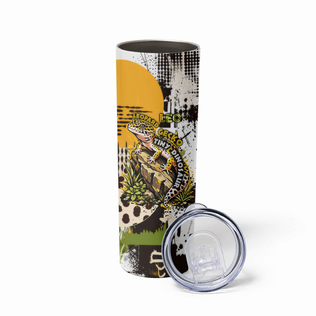 Leopard Gecko Skinny Tumbler Tiny Dinosaur Department Funny Pest Control Graffiti
