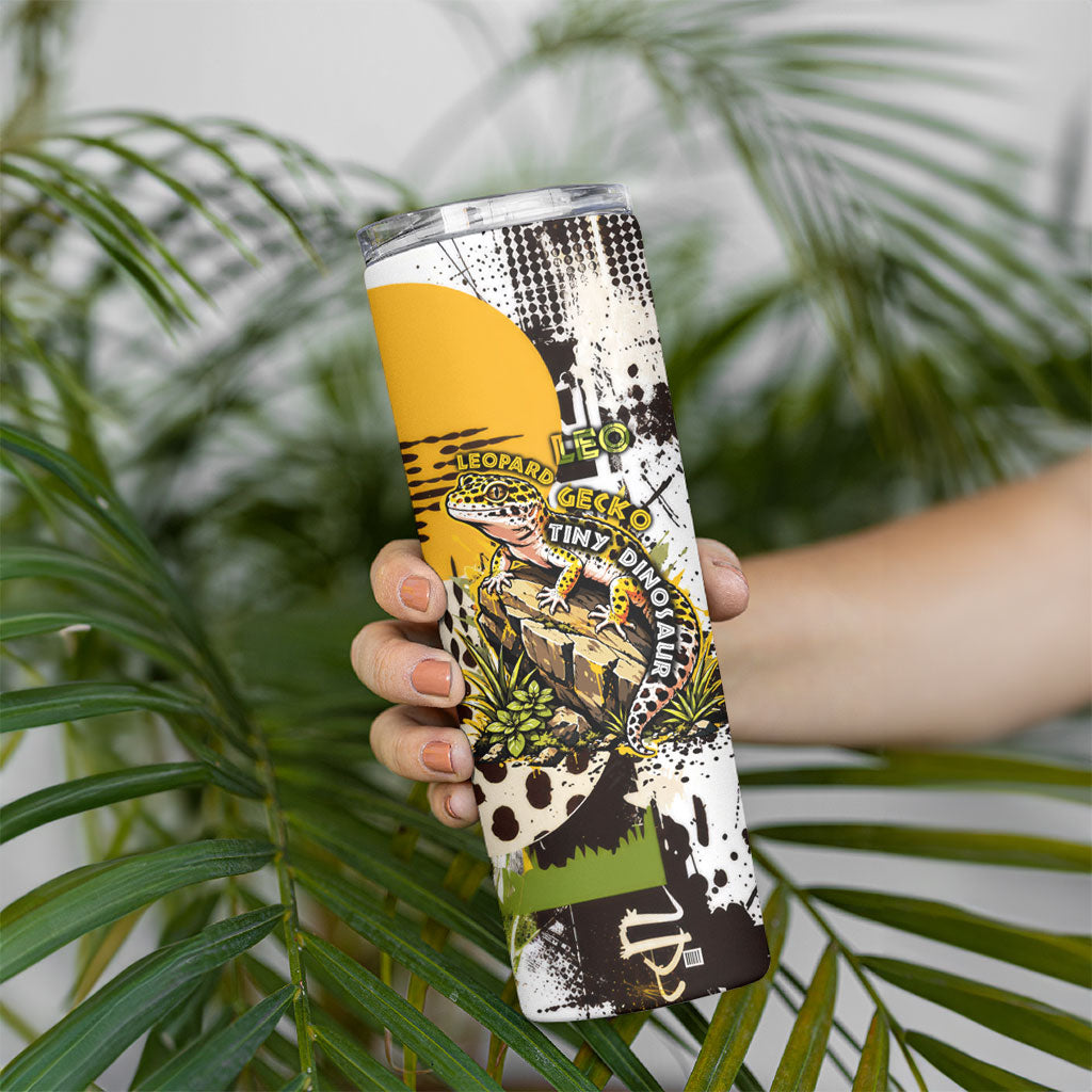 Leopard Gecko Skinny Tumbler Tiny Dinosaur Department Funny Pest Control Graffiti