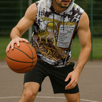 Leopard Gecko Sleeveless Hoodie Tiny Dinosaur Department Funny Pest Control Graffiti