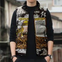 Leopard Gecko Sleeveless Puffer Jacket Tiny Dinosaur Department Funny Pest Control Graffiti
