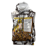 Leopard Gecko Sleeveless Zip Hoodie Tiny Dinosaur Department Funny Pest Control Graffiti