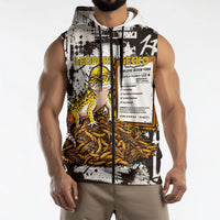 Leopard Gecko Sleeveless Zip Hoodie Tiny Dinosaur Department Funny Pest Control Graffiti