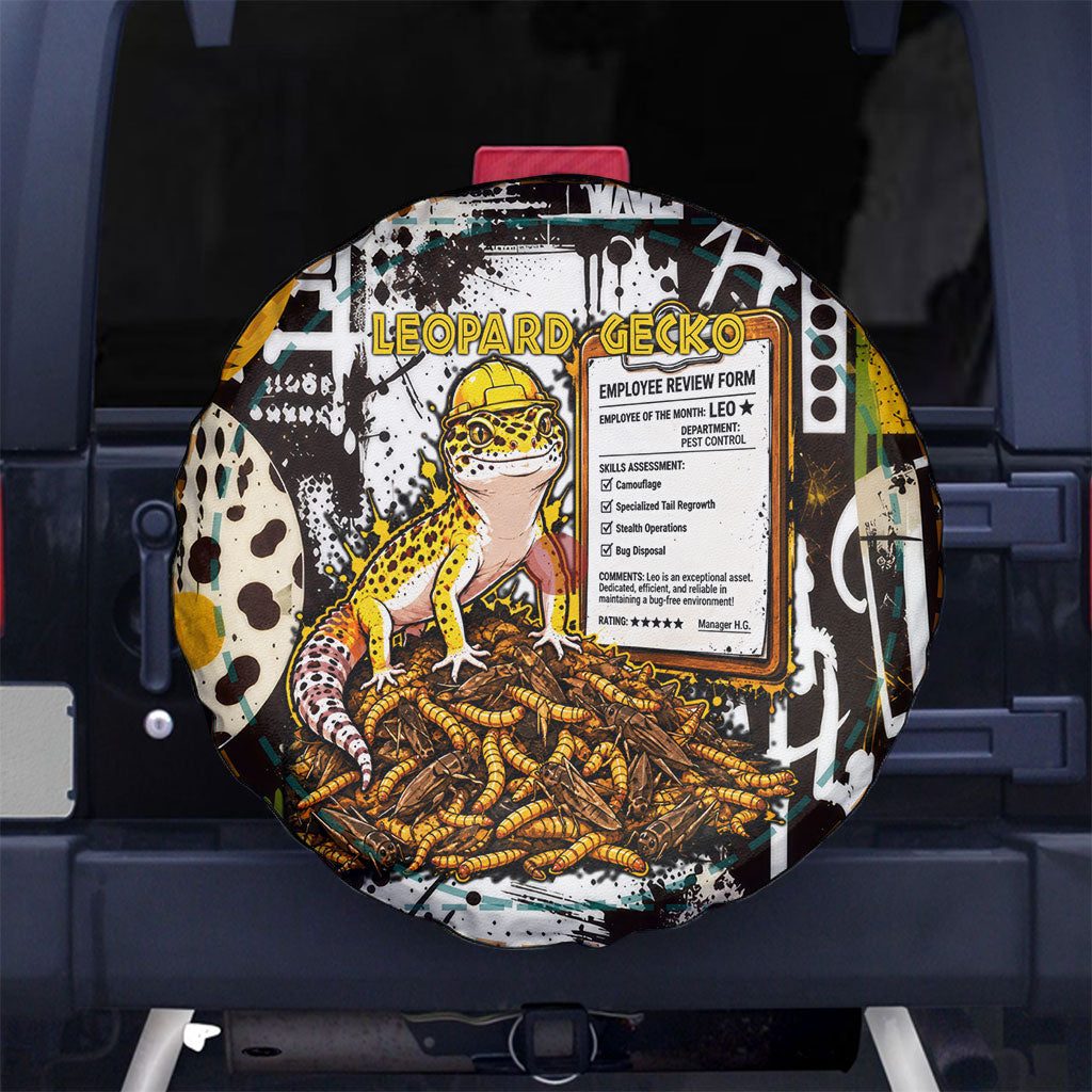 Leopard Gecko Spare Tire Cover Tiny Dinosaur Department Funny Pest Control Graffiti
