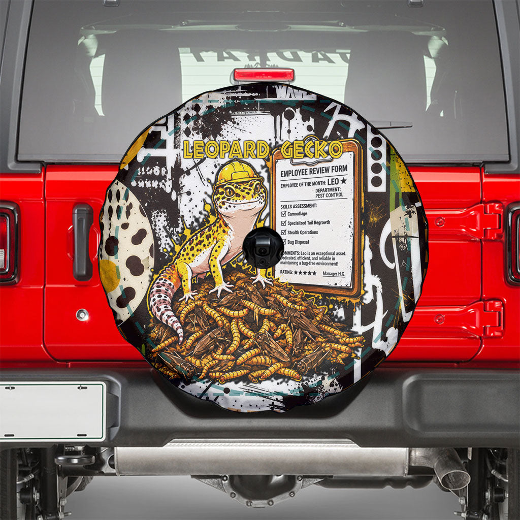 Leopard Gecko Spare Tire Cover Tiny Dinosaur Department Funny Pest Control Graffiti