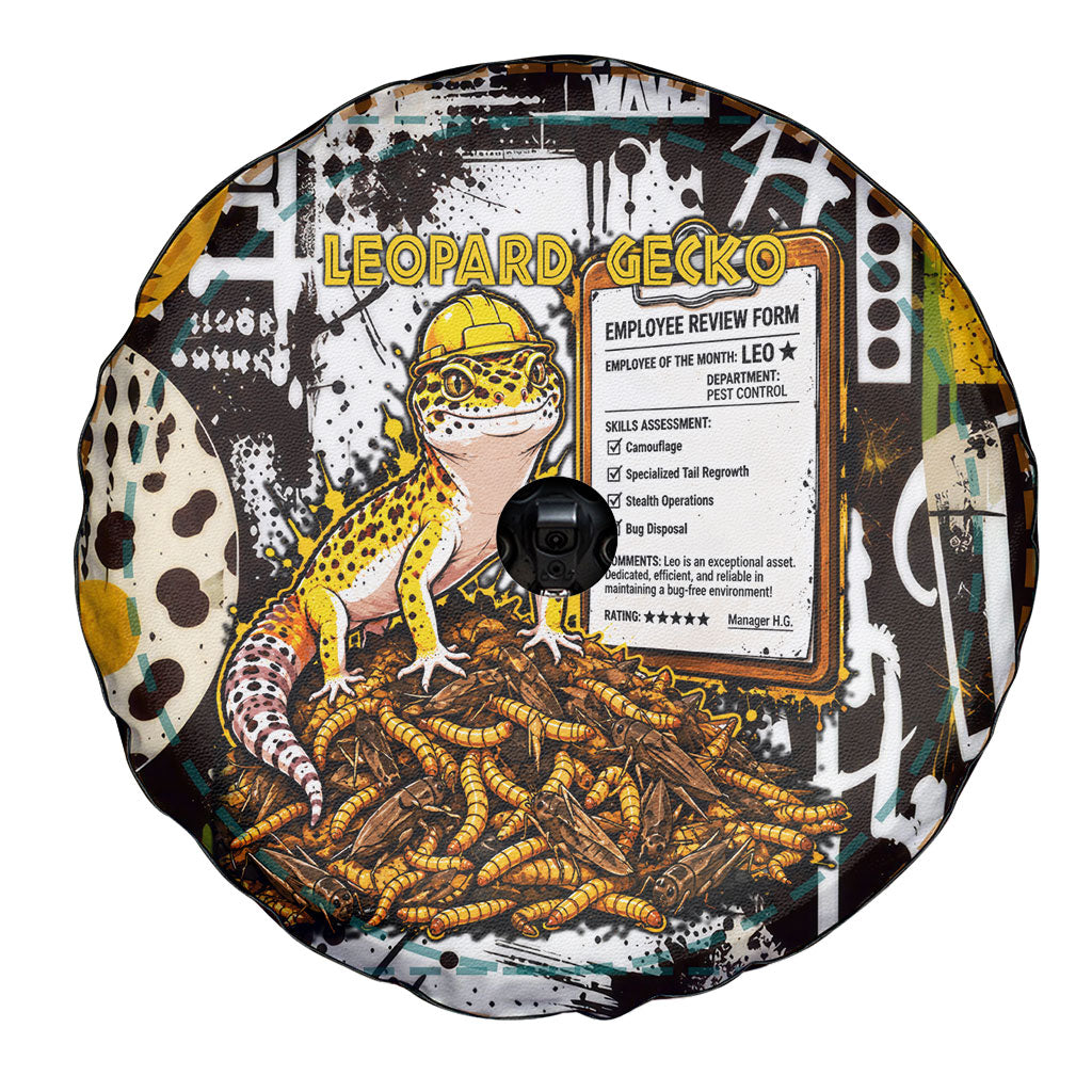 Leopard Gecko Spare Tire Cover Tiny Dinosaur Department Funny Pest Control Graffiti