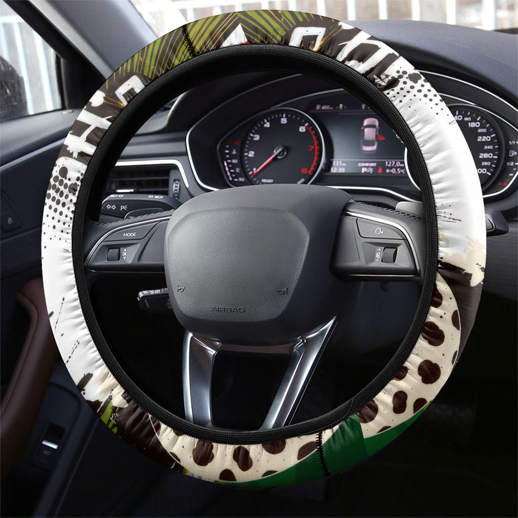 Leopard Gecko Steering Wheel Cover Tiny Dinosaur Department Funny Pest Control Graffiti