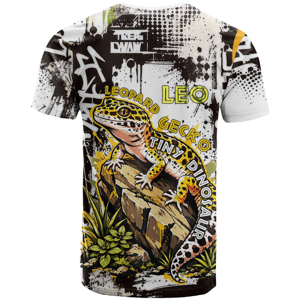 Leopard Gecko T Shirt Tiny Dinosaur Department Funny Pest Control Graffiti