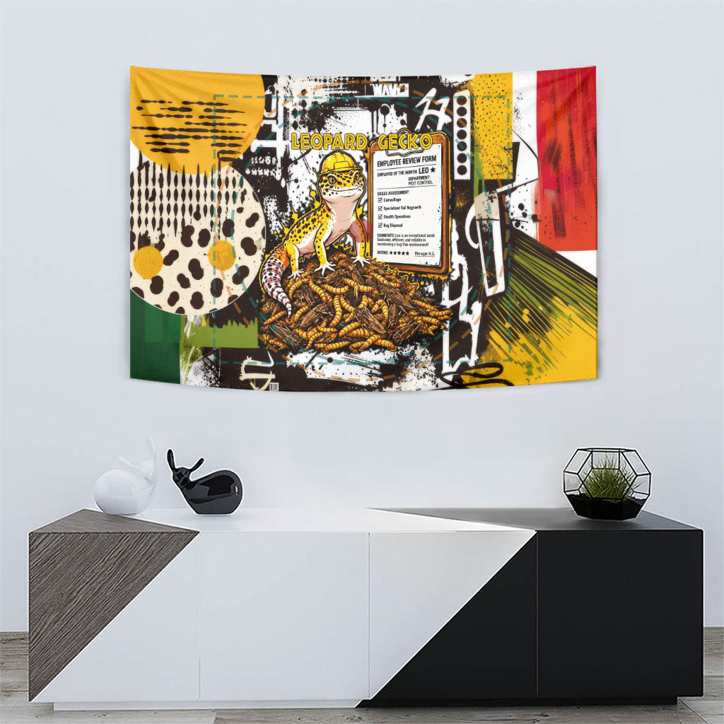 Leopard Gecko Tapestry Tiny Dinosaur Department Funny Pest Control Graffiti
