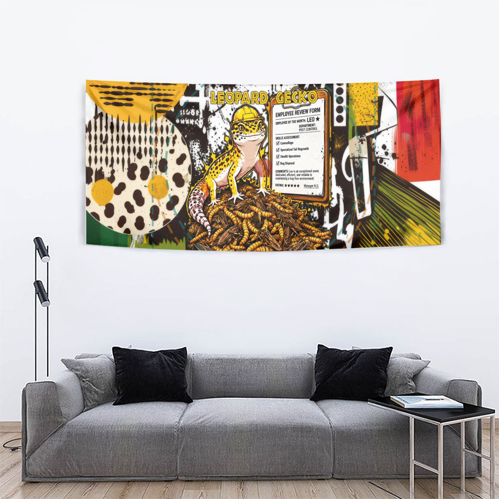 Leopard Gecko Tapestry Tiny Dinosaur Department Funny Pest Control Graffiti