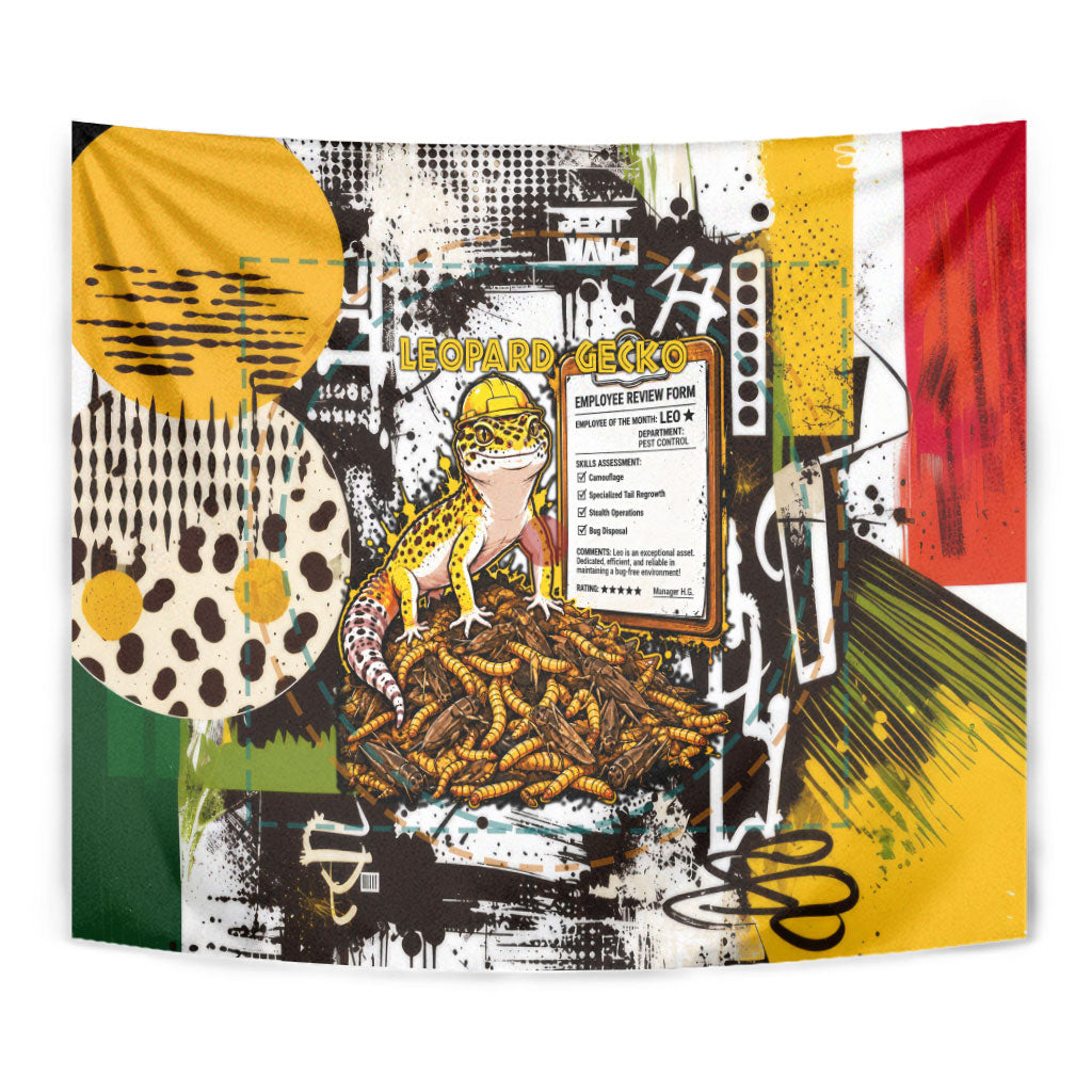Leopard Gecko Tapestry Tiny Dinosaur Department Funny Pest Control Graffiti