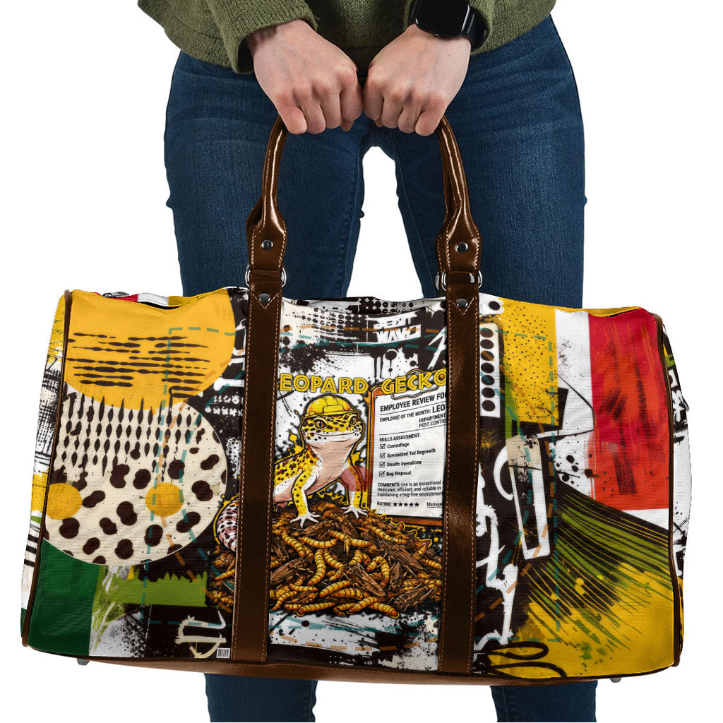 Leopard Gecko Travel Bag Tiny Dinosaur Department Funny Pest Control Graffiti