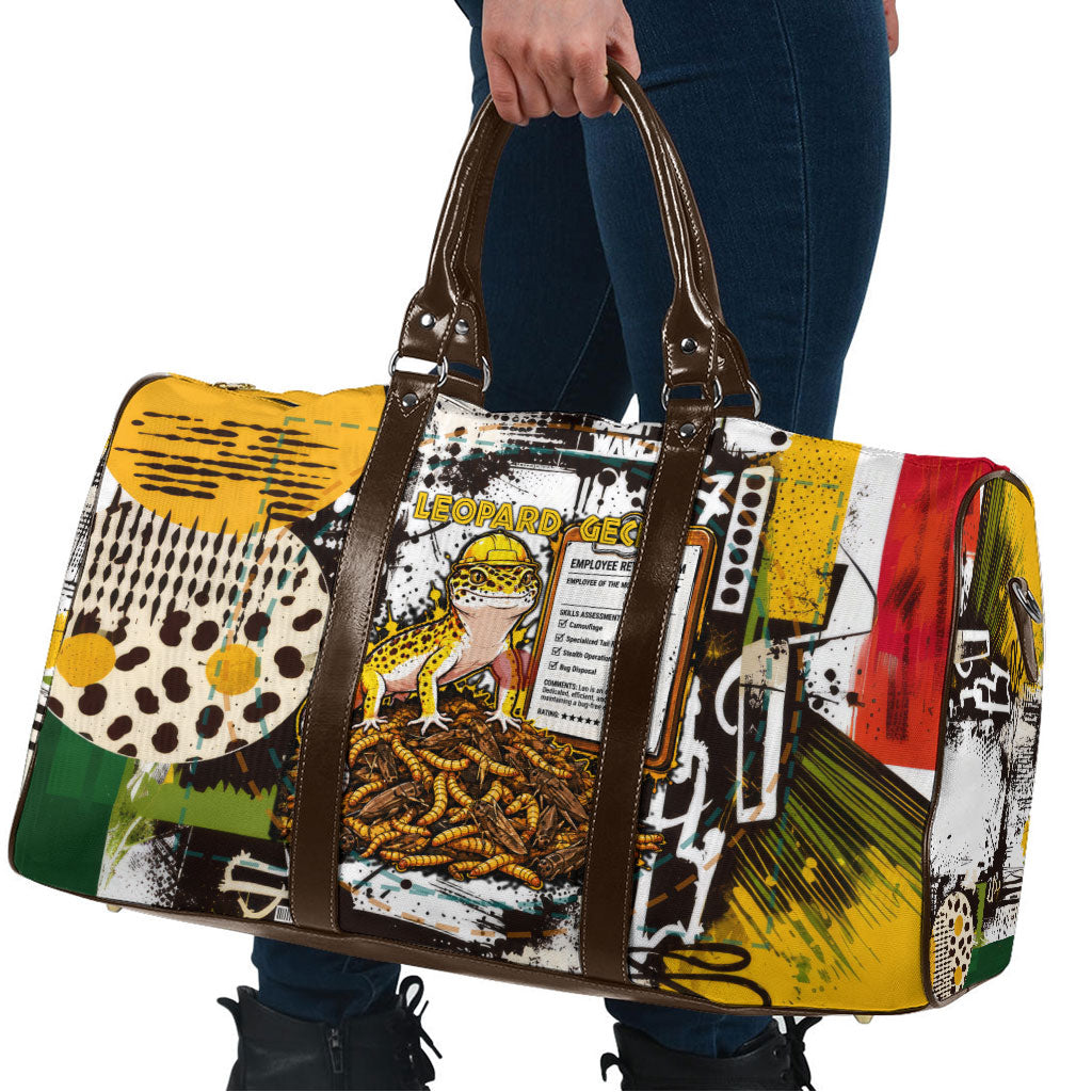 Leopard Gecko Travel Bag Tiny Dinosaur Department Funny Pest Control Graffiti