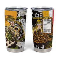 Leopard Gecko Tumbler Cup Tiny Dinosaur Department Funny Pest Control Graffiti