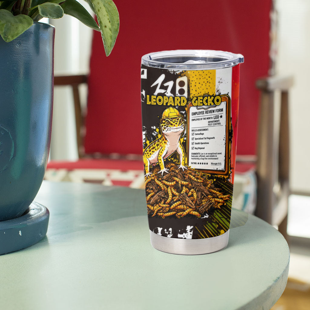 Leopard Gecko Tumbler Cup Tiny Dinosaur Department Funny Pest Control Graffiti