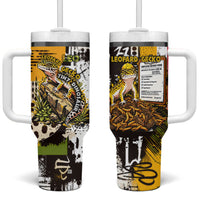 Leopard Gecko Tumbler With Handle Tiny Dinosaur Department Funny Pest Control Graffiti