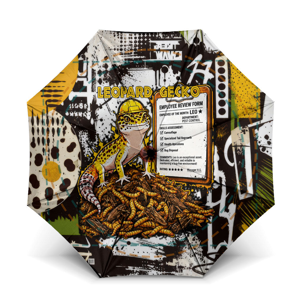 Leopard Gecko Umbrella Tiny Dinosaur Department Funny Pest Control Graffiti