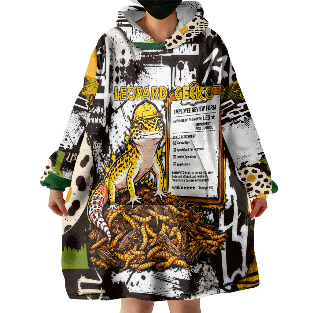 Leopard Gecko Wearable Blanket Hoodie Tiny Dinosaur Department Funny Pest Control Graffiti