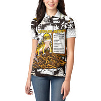 Leopard Gecko Women Polo Shirt Tiny Dinosaur Department Funny Pest Control Graffiti