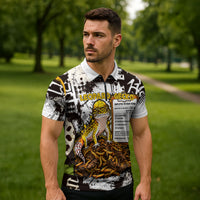 Leopard Gecko Zipper Polo Shirt Tiny Dinosaur Department Funny Pest Control Graffiti