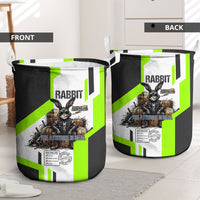 Rabbit Powered By Hay And Attitude Laundry Basket Funny Sarcastic Bunny Diagram Graphic Art