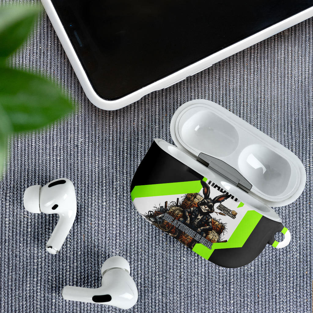 Rabbit Powered By Hay And Attitude AirPods Case Funny Sarcastic Bunny Diagram Graphic Art