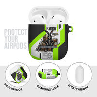Rabbit Powered By Hay And Attitude AirPods Case Funny Sarcastic Bunny Diagram Graphic Art