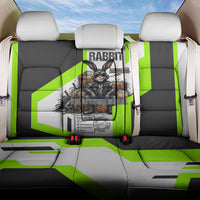 Rabbit Powered By Hay And Attitude Back Car Seat Cover Funny Sarcastic Bunny Diagram Graphic Art