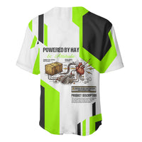 Rabbit Powered By Hay And Attitude Baseball Jersey Funny Sarcastic Bunny Diagram Graphic Art