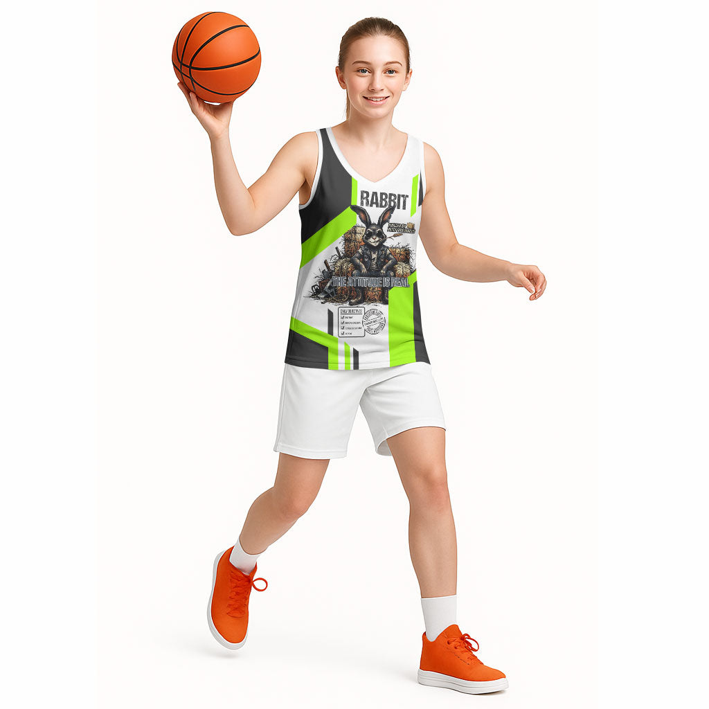 Rabbit Powered By Hay And Attitude Basketball Jersey Funny Sarcastic Bunny Diagram Graphic Art