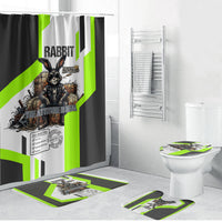 Rabbit Powered By Hay And Attitude Bathroom Set Funny Sarcastic Bunny Diagram Graphic Art
