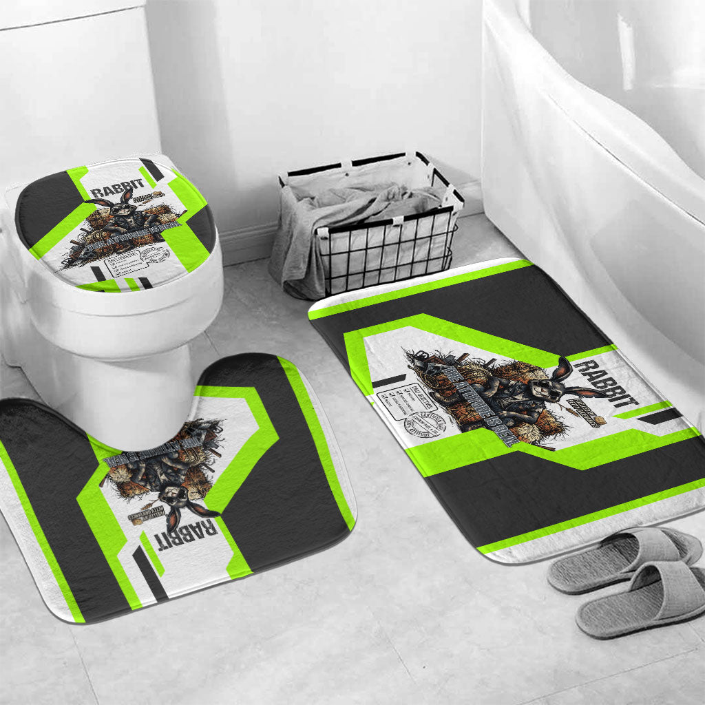 Rabbit Powered By Hay And Attitude Bathroom Set Funny Sarcastic Bunny Diagram Graphic Art