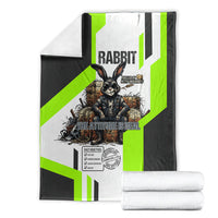 Rabbit Powered By Hay And Attitude Blanket Funny Sarcastic Bunny Diagram Graphic Art