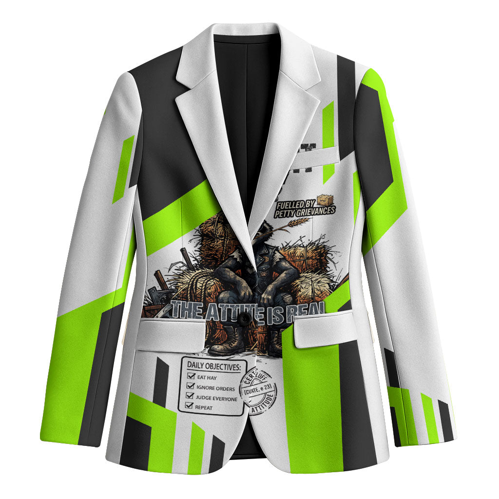 Rabbit Powered By Hay And Attitude Blazer Funny Sarcastic Bunny Diagram Graphic Art
