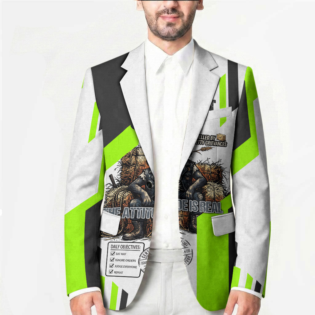 Rabbit Powered By Hay And Attitude Blazer Funny Sarcastic Bunny Diagram Graphic Art