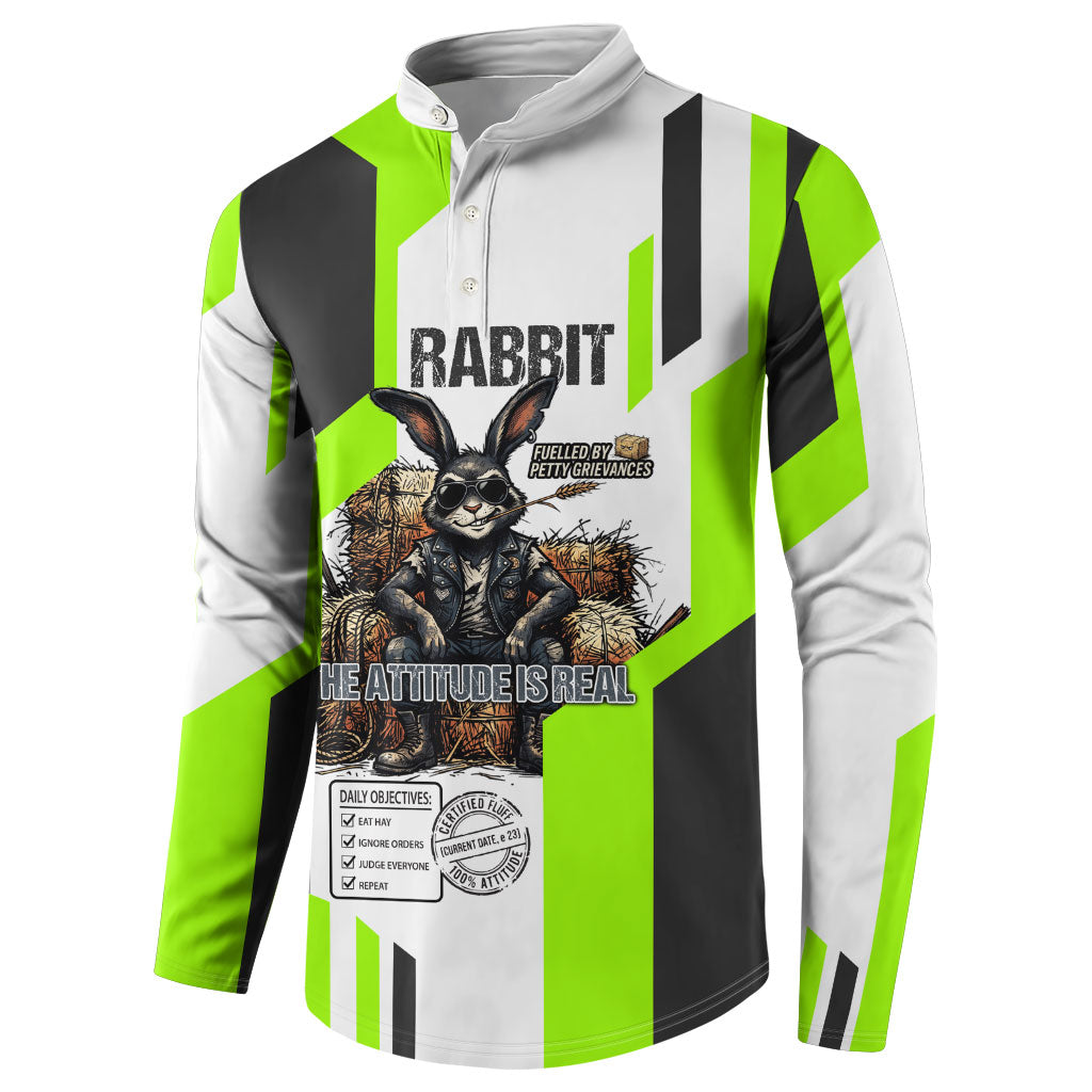 Rabbit Powered By Hay And Attitude Button Sweatshirt Funny Sarcastic Bunny Diagram Graphic Art