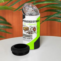 Rabbit Powered By Hay And Attitude 4 in 1 Can Cooler Tumbler Funny Sarcastic Bunny Diagram Graphic Art