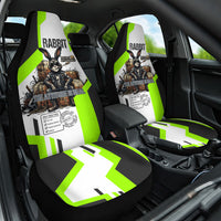 Rabbit Powered By Hay And Attitude Car Seat Cover Funny Sarcastic Bunny Diagram Graphic Art