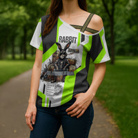 Rabbit Powered By Hay And Attitude Cross Shoulder Shirt Funny Sarcastic Bunny Diagram Graphic Art