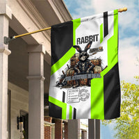 Rabbit Powered By Hay And Attitude Garden Flag Funny Sarcastic Bunny Diagram Graphic Art