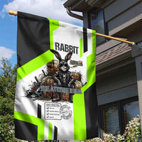 Rabbit Powered By Hay And Attitude Garden Flag Funny Sarcastic Bunny Diagram Graphic Art