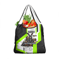 Rabbit Powered By Hay And Attitude Grocery Bag Funny Sarcastic Bunny Diagram Graphic Art