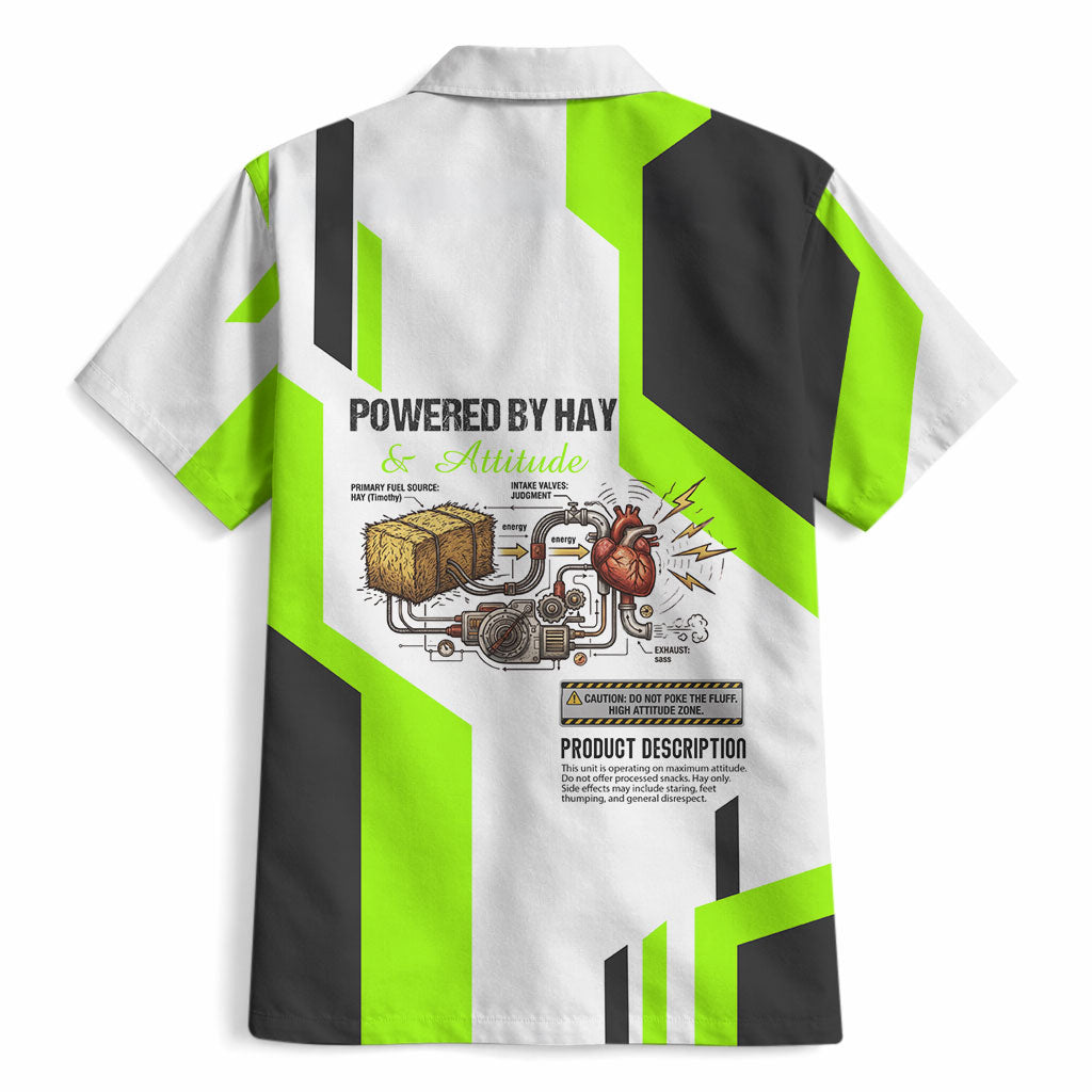 Rabbit Powered By Hay And Attitude Hawaiian Shirt Funny Sarcastic Bunny Diagram Graphic Art