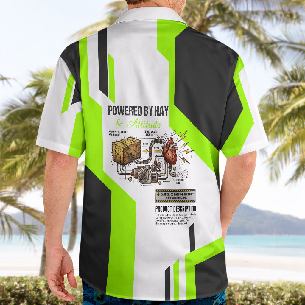 Rabbit Powered By Hay And Attitude Hawaiian Shirt Funny Sarcastic Bunny Diagram Graphic Art